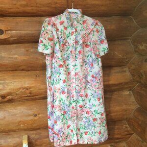 Smart Time Vintage Floral Lounge MuuMuu Ruffled Cottagecore House Dress Medium